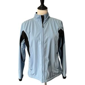 Second Skin Packable Jacket Womens Size M Blue Mesh Lined Full Zip Athletic‎
